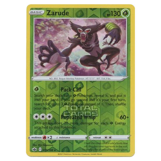 Pokemon - Sword & Shield - Chilling Reign - Zarude - 019/198 - (Reverse Holo)